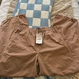 NWT Zara baggy leg pants brown size Large